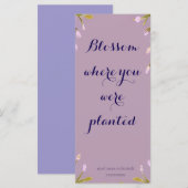 Menu Blossom where you're planted Bookmark (Devant / Derrière)