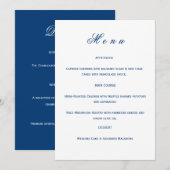 Menu Blue and White Wedding (Devant / Derrière)