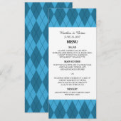 Menu Blue Argyle Wedding (Voorkant / Achterkant)