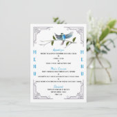 Menu Blue Bird of Happiness 4,5" x 6,25" (Debout devant)