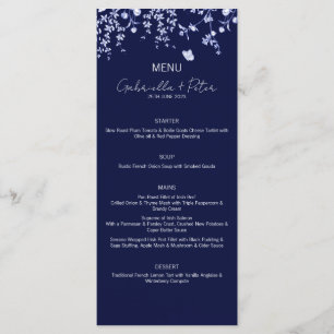 Menu Blue Chinoiserie Wedding