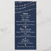 Menu Blue Denim & Diamonds Sparkle Bling Party (Devant)