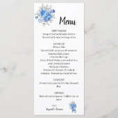 Menu Blue Flowers Wedding Vrijgezellenfeest (Voorkant)
