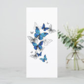 Menu Blue Flying Butterflies Morpho (Debout devant)