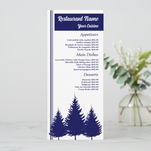 Menu Blue Forest, Restaurant Minceur (Debout devant)