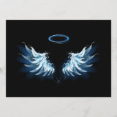 Menu Blue Glowing Angel Wings on black background (Devant)