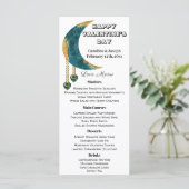 Menu Blue Gold Moon Green Heart Jewels Saint-Valentin (Debout devant)