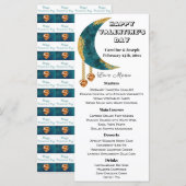 Menu Blue Gold Moon Orange Coeur Bijoux Saint-Valentin (Devant / Derrière)