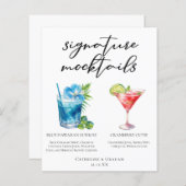 Menu Blue Hawaiian Cranberry Cutie Mocktails (Devant / Derrière)