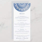 Menu Blue Lace Mandala Wedding (Devant / Derrière)