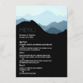 Menu Blue Mountain Range, Mariage rustique (Devant)