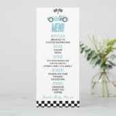 Menu Blue Race Car Baby shower Nourriture (Debout devant)