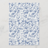 Menu Blue Toile de jouy Tea Party (Dos)