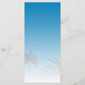 Menu Blue Tropical Palm Tree Beach Wedding (Dos)