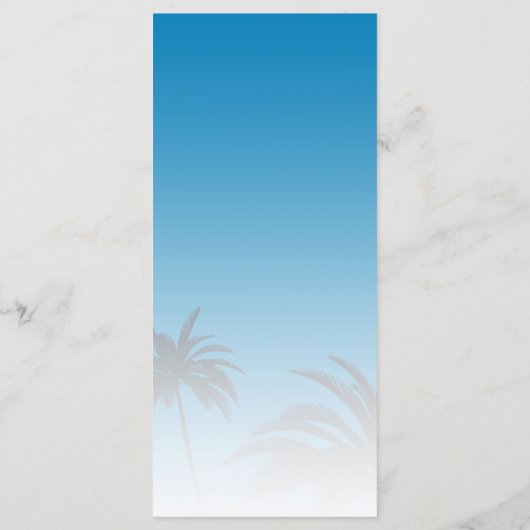 Menu Blue Tropical Palm Tree Beach Wedding (Dos)