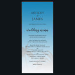 Menu Blue Tropical Palm Tree Beach Wedding<br><div class="desc">Elégant menu de mariage de destination avec un design de palmier tropical sur un arrière - plan bleu vif avec un script élégant et une typographie moderne. Le bleu d'Ibiza s'estompe sur un arrière - plan blanc. Ajoutez simplement les détails de votre mariage à cet élégant menu de mariage tropical...</div>