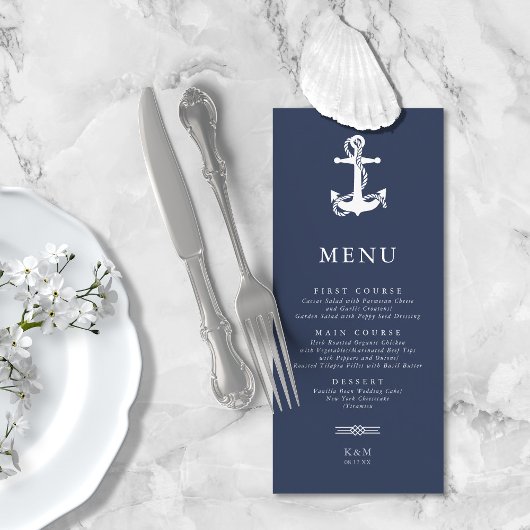 Menu Blue Wave Ancre Mariage Wht/Navy ID836