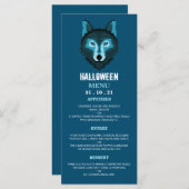 Menu Blue Wolf, fête d'Halloween (Devant / Derrière)