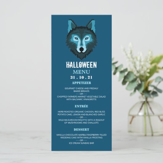 Menu Blue Wolf, fête d'Halloween (Debout devant)
