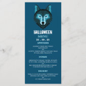Menu Blue Wolf, fête d'Halloween (Devant)