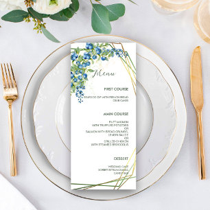 Menu Blueberry avec Faux Gold Foil Frame Rustique Maria