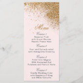 Menu Blush Gold Parties scintillant Sparkle Mariage élé (Devant)