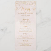 Menu Blush parties scintillant rose or calligraphie mar (Devant)