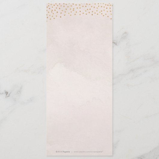 Menu Blush parties scintillant rose or calligraphie mar (Dos)