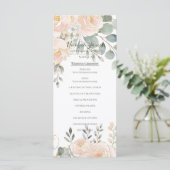 Menu Blush Peony & Eucalyptus Botanical Floral Wedding  (Debout devant)