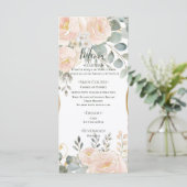 Menu Blush Peony & Eucalyptus Botanical Floral Wedding  (Debout devant)