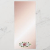 Menu Blush Pink and Rose Gold Floral Mariage Menu (Dos)