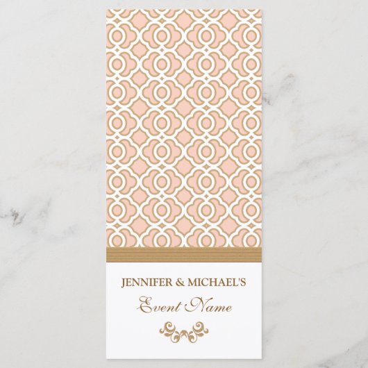 Menu Blush Pink et Gold Marocain (Dos)