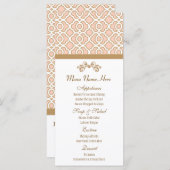 Menu Blush Pink et Gold Marocain (Devant / Derrière)