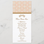 Menu Blush Pink et Gold Marocain (Devant)