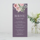 Menu Blush Pink Floral Eucalyptus Dusty Purple Wedding (Debout devant)