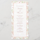 Menu Blush Pink Roses Wedding Vintage Programs (Devant)