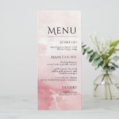 Menu Blush Pink Watercolor Wash Wedding (Debout devant)