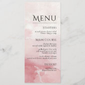 Menu Blush Pink Watercolor Wash Wedding (Devant)