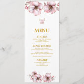 Menu Blush Rose Fleur Dorée Quinceañera  (Devant)