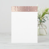 Menu Blush Rose Gold Paillettes Brillance Gouttes Chic (Debout devant)