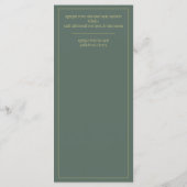 Menú Bodas Oro Verde Oliva Bilingüe Español Inglés Menu (Achterkant)