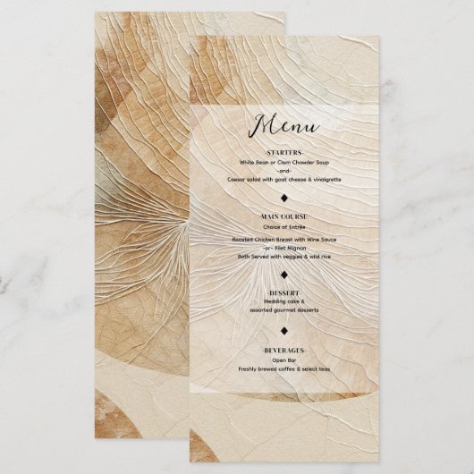 Menu Bohème Élément Neutre Aérien Naturel (Devant / Derrière)
