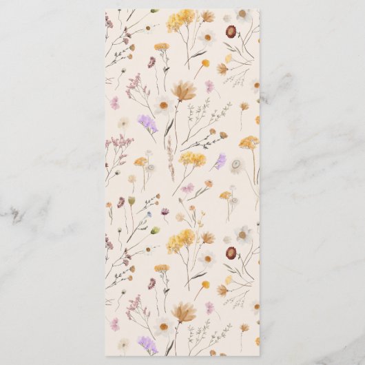 Menu Bohème Fleur Sauvage (Dos)