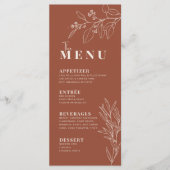 Menu Bohème Floral Terracotta (Devant)