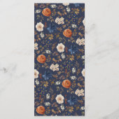 Menu Bohême Rust Bleu Mariage campagnard français (Dos)