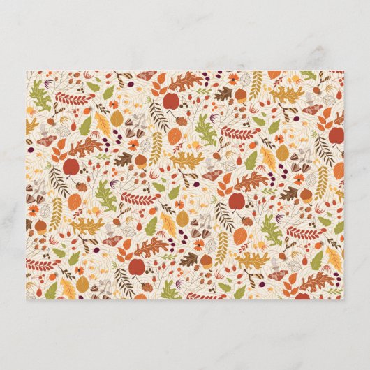 Menu Bohème séché Rustique Floral Automne Falls Mariage (Dos)