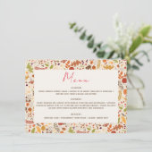 Menu Bohème séché Rustique Floral Automne Falls Mariage (Debout devant)