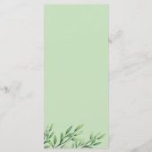 Menu Boho Aquarelle Direction de la verdure Mariage élé (Dos)