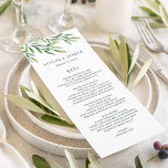 Menu Boho Aquarelle Direction de la verdure Mariage élé<br><div class="desc">Profitez de votre mariage dans le jardin botanique avec ces menus mariages boho. Design de verdure élégant et moderne avec des branches aquarellées avec des feuilles de feuillage en haut et en bas. Ces menus mariages bohème sont parfaits pour un mariage à thème de printemps ou d'été, de campagne ou...</div>