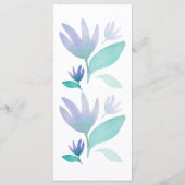 Menu Boho Artistic Blue Floral Garden Aquarelle (Dos)